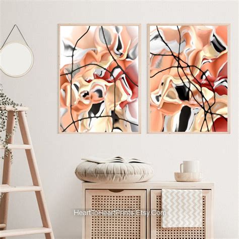 Orange Abstract Gallery Wall Art Set of 9 PRINTABLE Burnt - Etsy