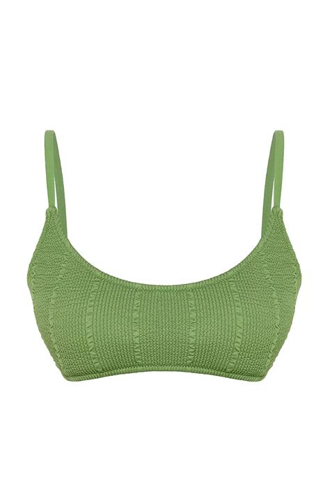 Buy Trendyol Green Bralet Textured Bikini Top 2025 Online ZALORA