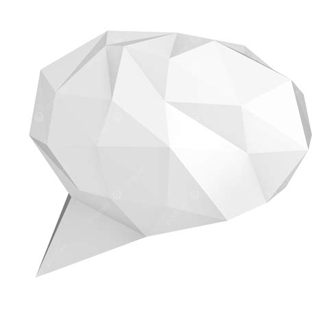 Minimalistic Geometric Speech Bubble In Low Poly Design Against Talk