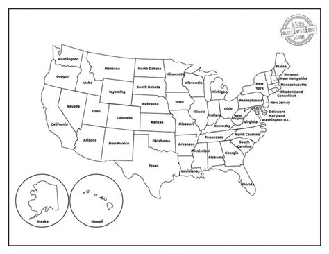 Mapa Dos Estados Unidos Para Colorir - Páginas para colorir do mapa dos Estados Unidos em branco que você pode ...