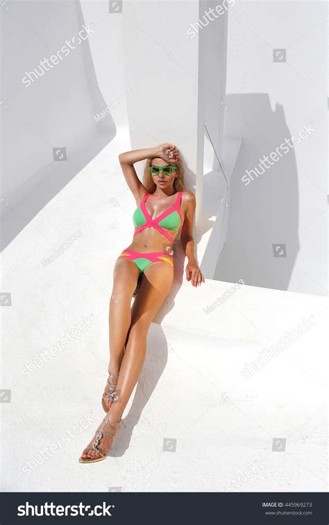 Sexy Woman Bikini On Suntanned Slim Stock Photo 445969273 Shutterstock