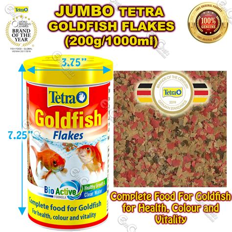 Jumbo Tetra Goldfish Flakes In A Bottle 200g1000ml Ff Fish Food