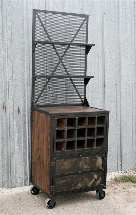 Buy Custom Made Vintage Industrial Mid Century Style Liquor Cabinet Bar