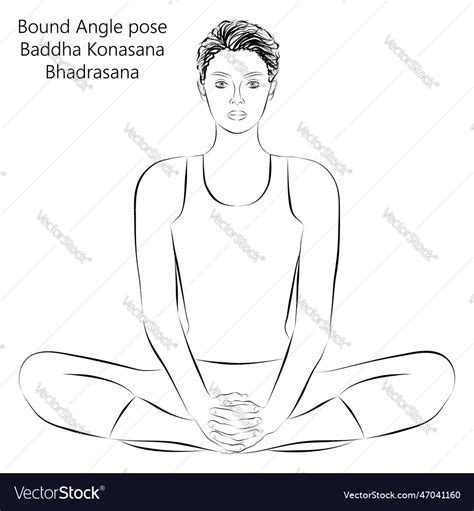 Sketch Buddha Konasana Or Bhadrasana Royalty Free Vector