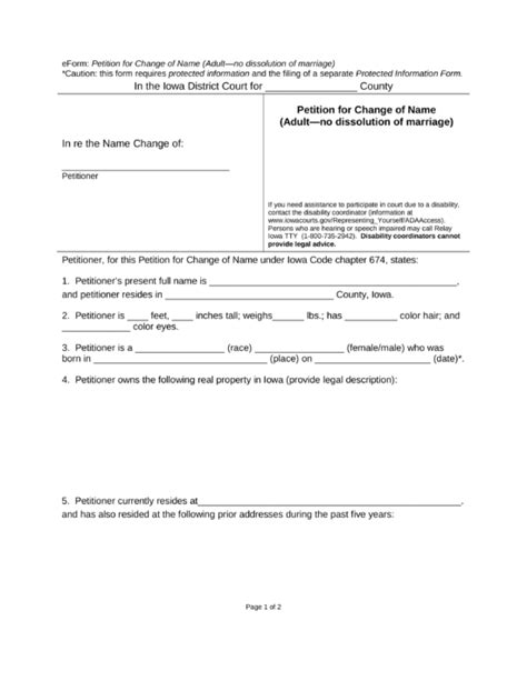 Free Iowa Name Change Forms PDF EForms