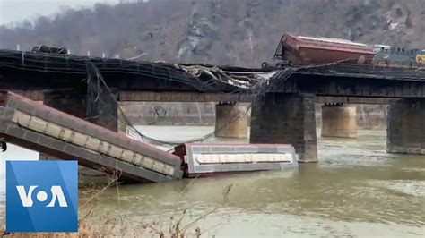 Freight Train Derails Into Potomac River Youtube