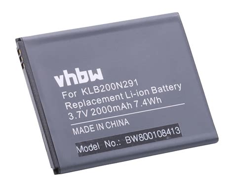 Vhbw Batterie Compatible Avec Konka L826 V987 Smartphone 2000mAh 3