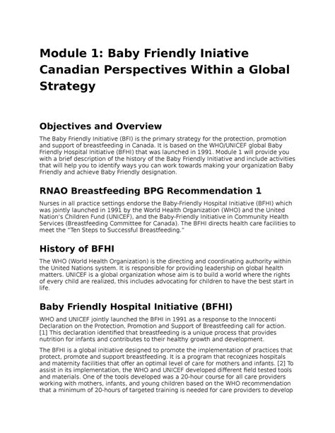 Rnao Breastfeeding The Entire Modules Answers Are In It Module 1