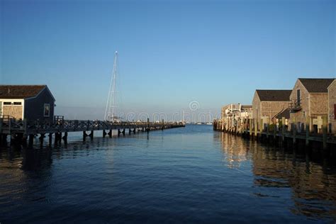 Nantucket Harbor View At Sunset Stock Image Image Of Beach Island