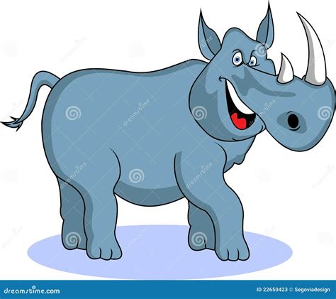 Funny rhino cartoon stock vector. Image of illustration - 22650423