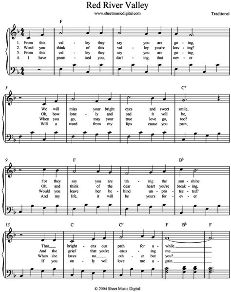 The Red River Valley Sheet Music