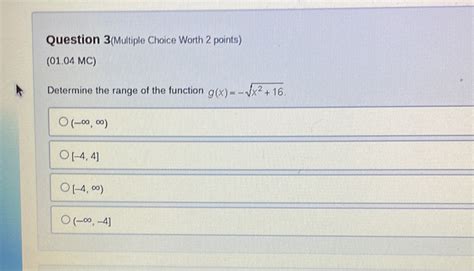 Solved Question Multiple Choice Worth Points Mc Determine