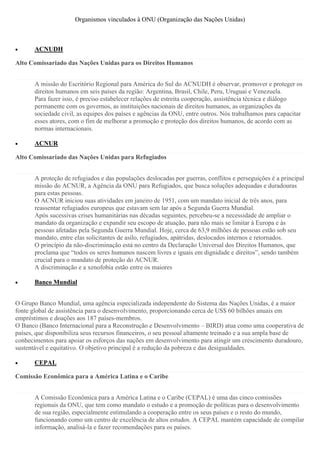 Orgaos Vinculados A Onu Pdf