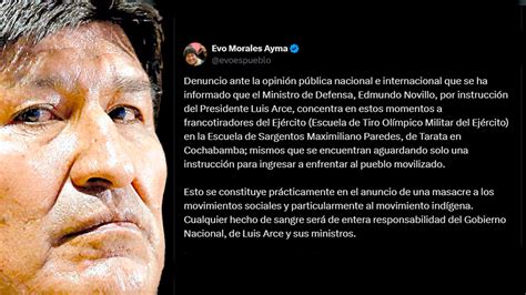 Evo Morales denuncia concentración de francotiradores del Ejército en