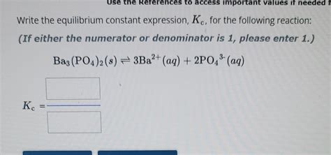 Solved Write The Equilibrium Constant Expression Kc For Chegg