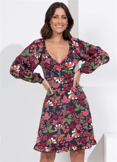 Vestido Floral Folk Babados Na Barra Quintess