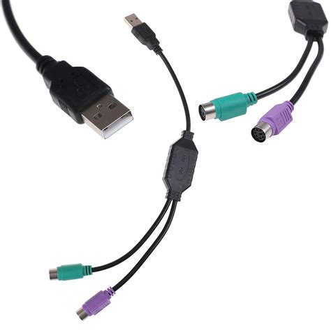 Usb Male To Ps Ps Female Converter Cable Cord Keyboard Mouse Adapter