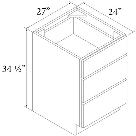 Unfinished Oak 27 3 Drawer Base Cabinet Bartons Home