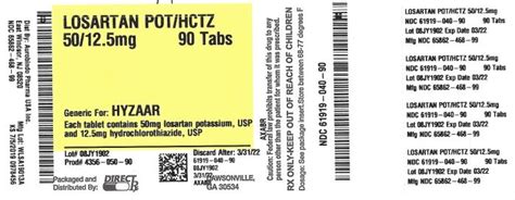 Ndc Losartan Potassium And Hydrochlorothiazide Tablet Oral