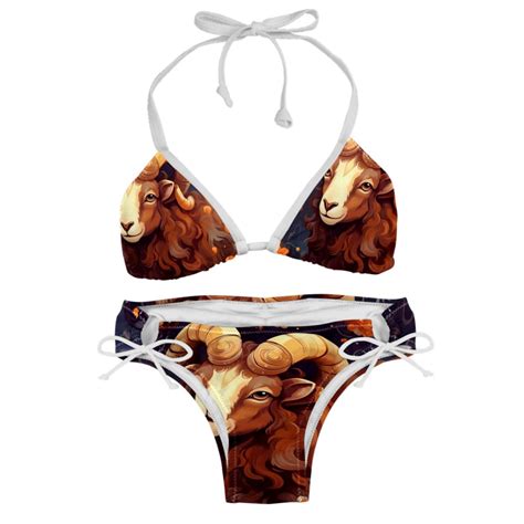 Aries Constellation Stylish Bikini Set With Detachable Sponge And