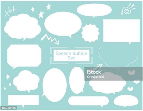 Set Of Cute Speech Bubble Headings Material Stock Illustration