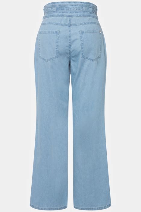 Soft Denim Wide Leg Jeans Blue Denim Ulla Popken