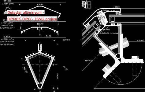 Proje Sitesi Detaylar alüminyum Autocad Projesi