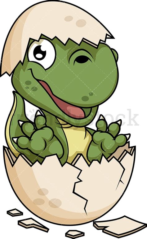 Dinosaur Hatching From Egg Cartoon Vector Clipart Friendlystock