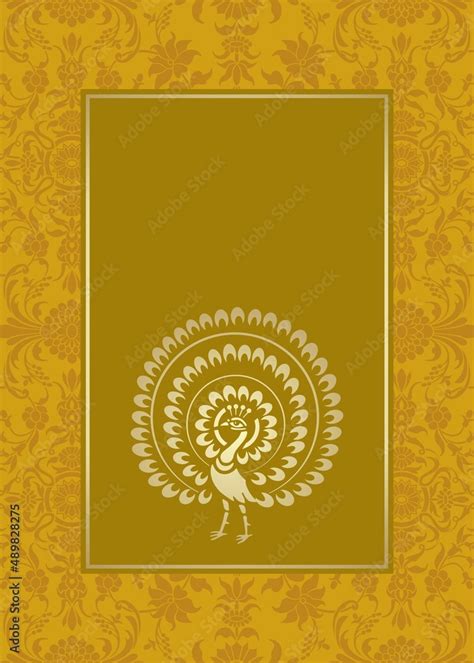 peacock, feathers ,wedding card design, royal India Stock Vector ...