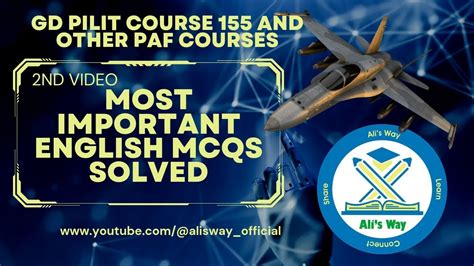 English Mcqs Solved Gd Pilot Course Air Defense Cae Logistics Admin