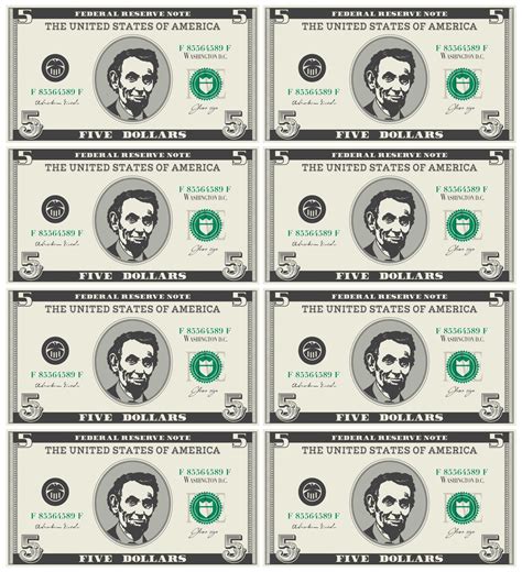 Play Money Sheets