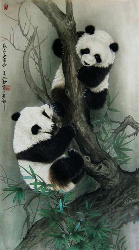 Two Pandas Are Sitting In A Tree Together