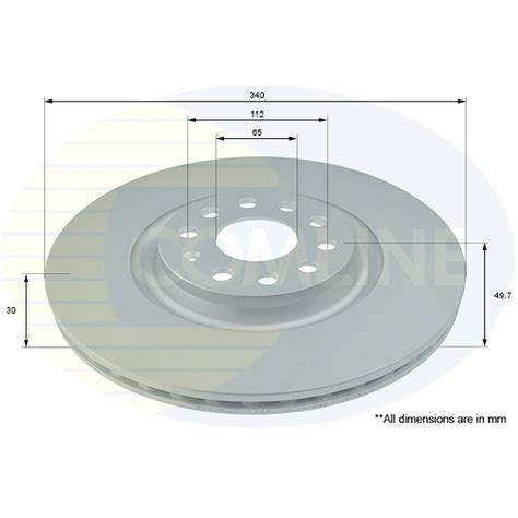 Comline Front Brake Discs Vented 340mm For Skoda Octavia 5E3 2 0 TDI