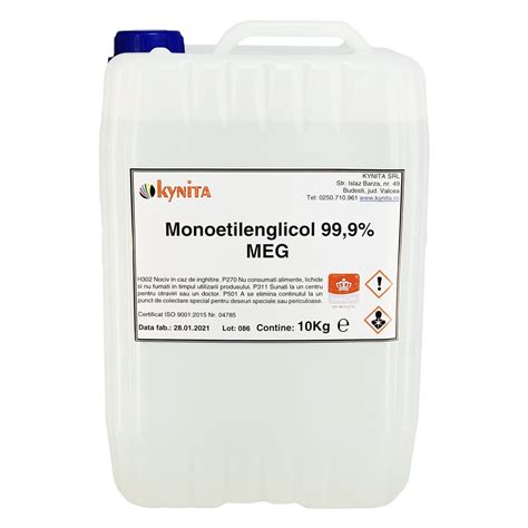 Monoetilenglicol 10kg - Antigel auto. Antigel pentru instalatii. Kynita ...