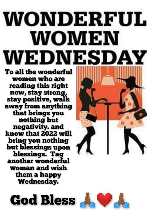 A Poster With The Words Wonderful Women Wednesday Written In Black And