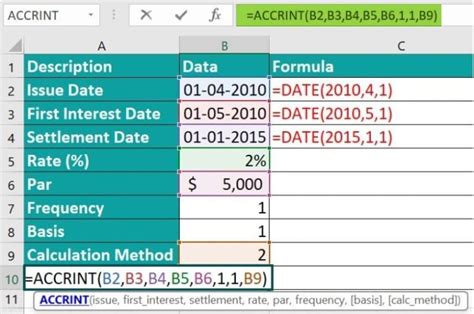 Accrint Excel Function Syntax Examples How To Use