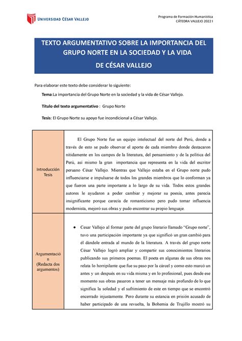 Pr Ctica De Texto Argumentativo Correguido Grupo C Tedra Vallejo