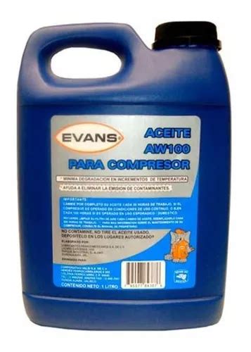 Aceite Para Compresor Liquido Evans Rc Aw100 3 78l 1 Gal Color Azul