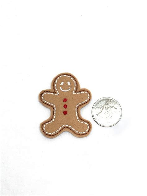 Gingerbread Man Feltie Christmas Feltie Set Of Two Felties Etsy