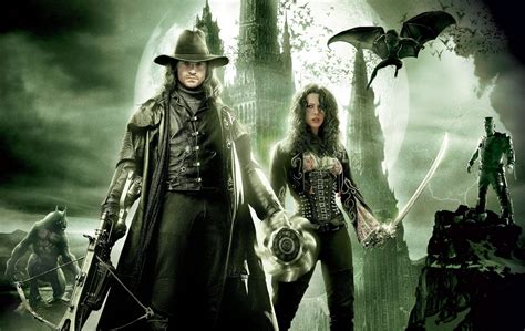 Van Helsing Hd Wallpaper Featuring Kate Beckinsale And Hugh Jackman