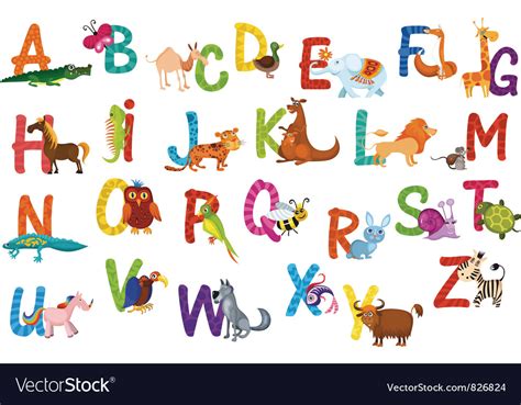 Animals Alphabet Vector By Nem4a Image 826824 Vectorstock