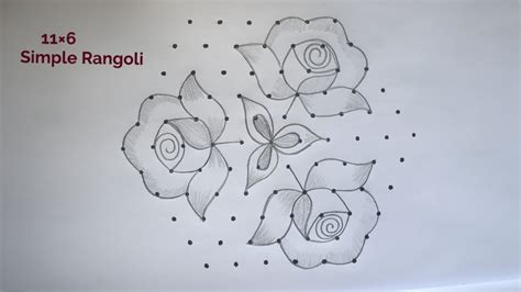 Pongal Simple Rose Kolam Margazhi Madham Kolamnew Year