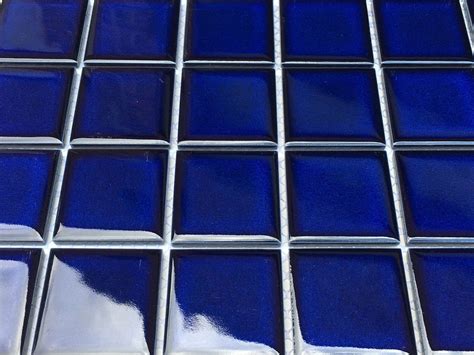 X Cobalt Blue Glossy Porcelain Mosaic Tile Pool Rated Kitchen