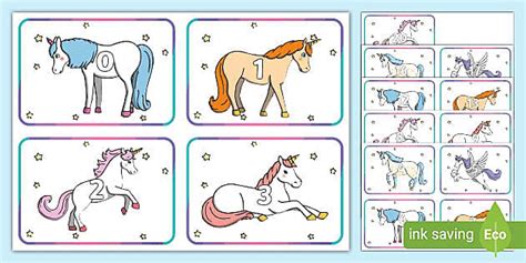 unicorn number cards