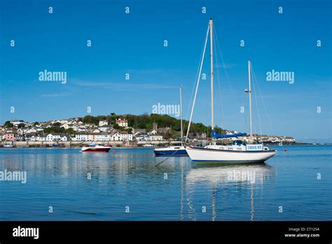 Boats Moored On Torridge Estuary At Instow Devon Looking At Appledore