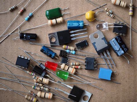 Various Electronic Circuit Components Stock Photo - Image of film ...