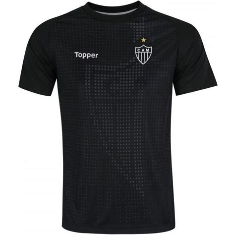 Camisa Masculina Atletico Mineiro Topper Aquecimento 2018 Preto