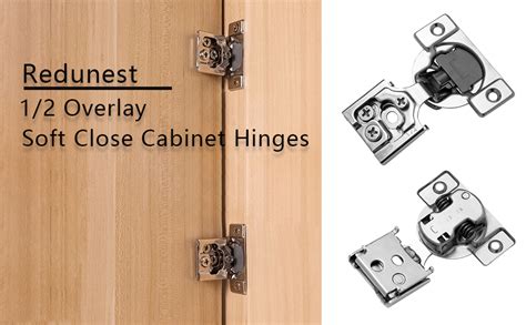 Redunest 1 2 Inch Overlay Soft Close Cabinet Hinges 2 Pack Slow Soft