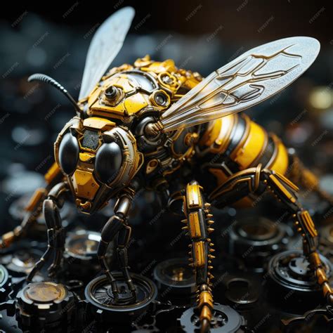 Premium Photo Cyberpunk Realism Stunning Depictions Of Bees In