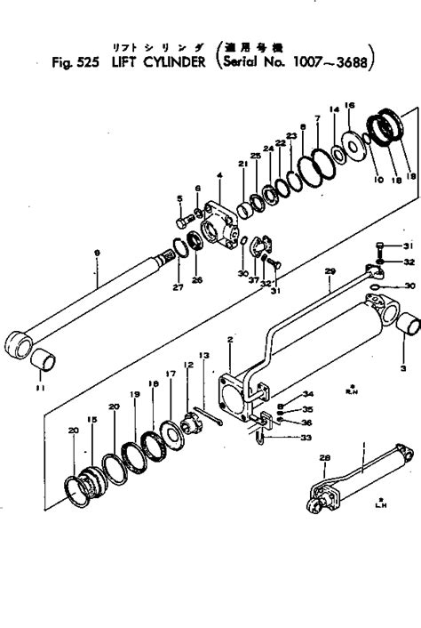 135 60 00021 Komatsu LIFT CYLINDER ASS Y R H